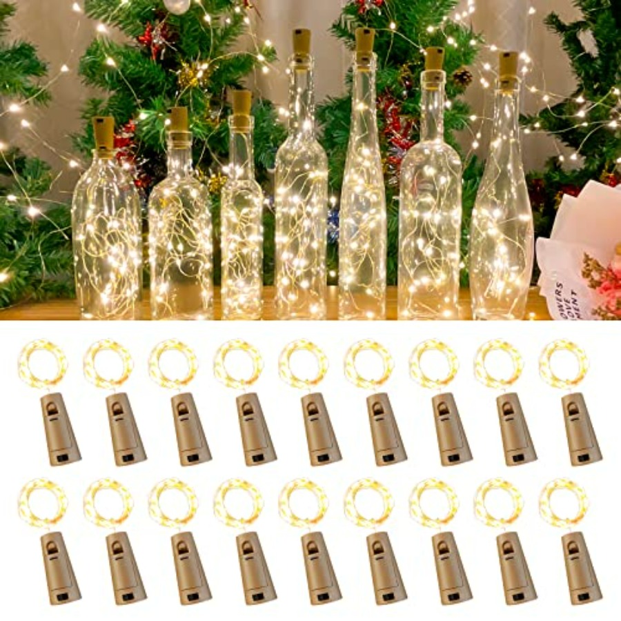 Led Fairy String Lights - Wine Bottle Lights with Cork, 20