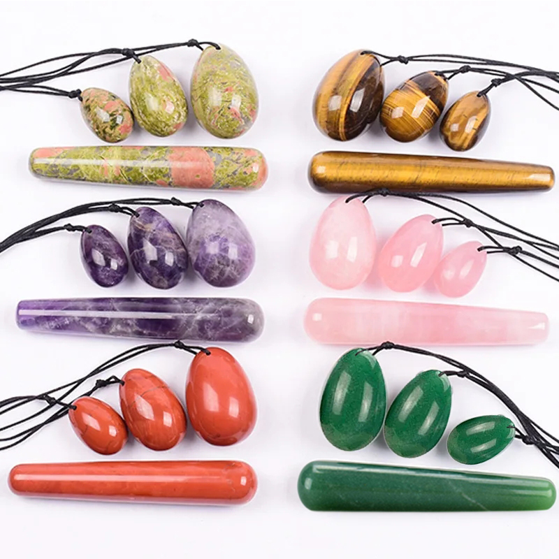 Ornament Ball Set - 4Pcs Set Natural Jade Yoni Egg
