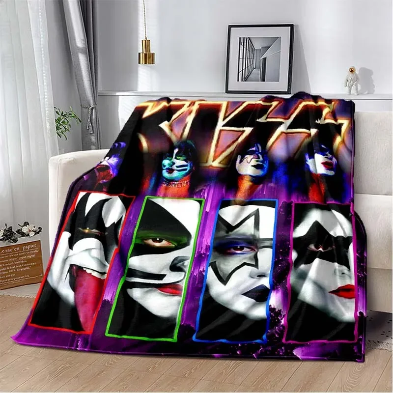 Christmas Throw Blanket - KISS Band Pattern Throw Blanket Light