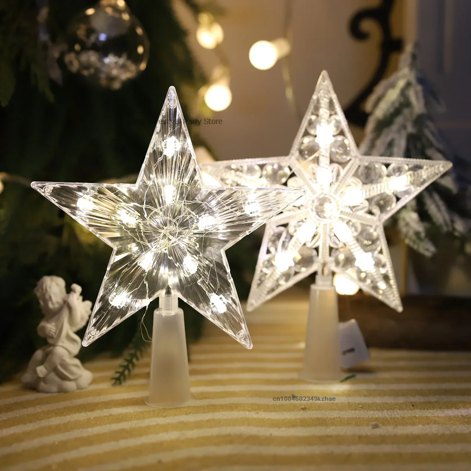 15CM LED Christmas Tree Orname - Star Tree Topper avaliação e preço