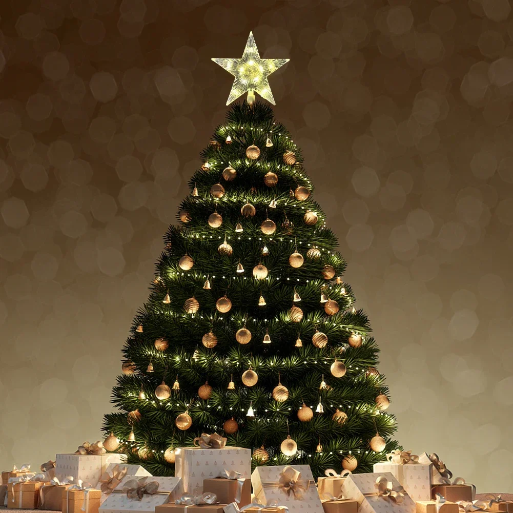 15CM LED Christmas Tree Orname - Star Tree Topper avaliação e preço