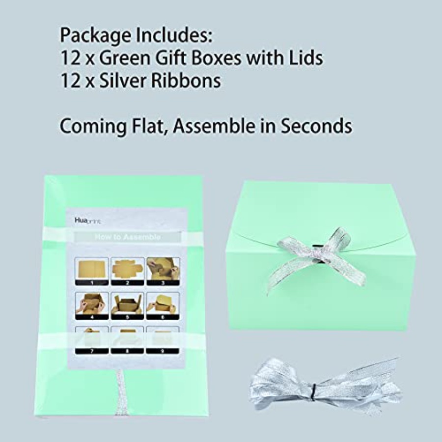 12 Sets Turquoise Green Gift B - Gift Box Wrap Set avaliação e preço
