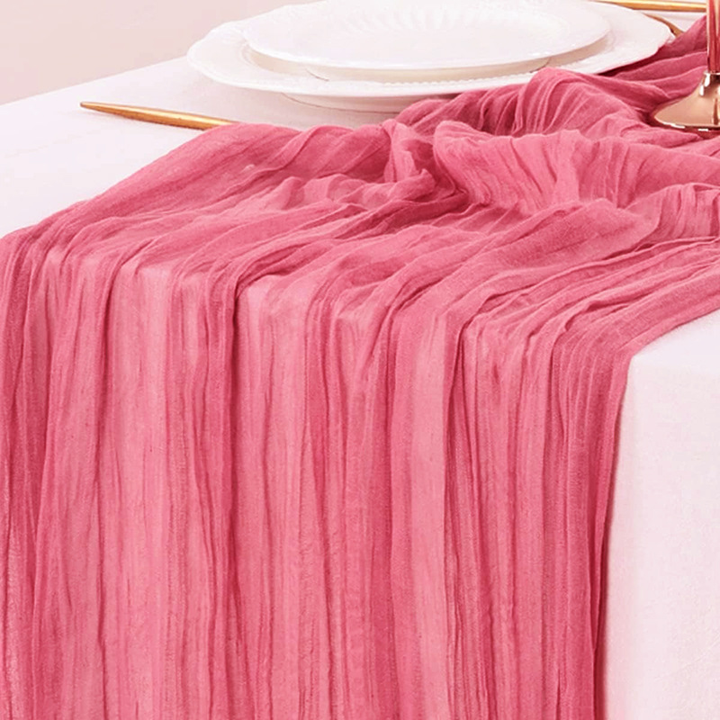 Red Table Runner Gauze Wedding - Christmas Table Runner avaliação e preço