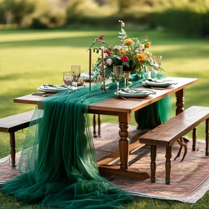Gauze Table Runner Sheer Arch  - Christmas Table Runner avaliação e preço