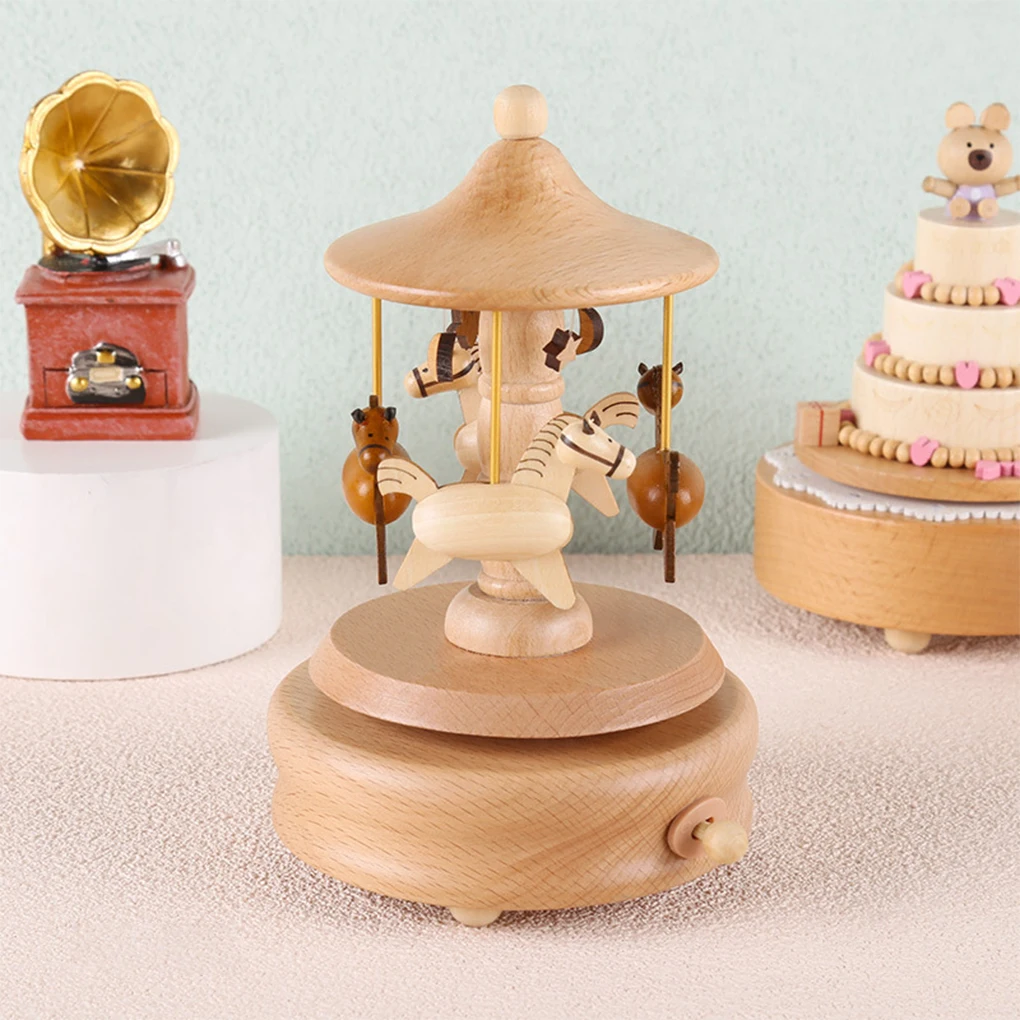 Wooden Carousel Music Box Orna - Snow Globe Musical avaliação e preço