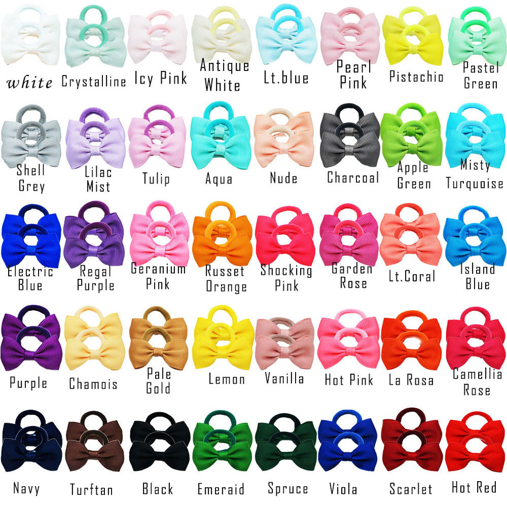 40/60/80 Baby Girls Hair Ties  - Ribbon Bow Gift avaliação e preço