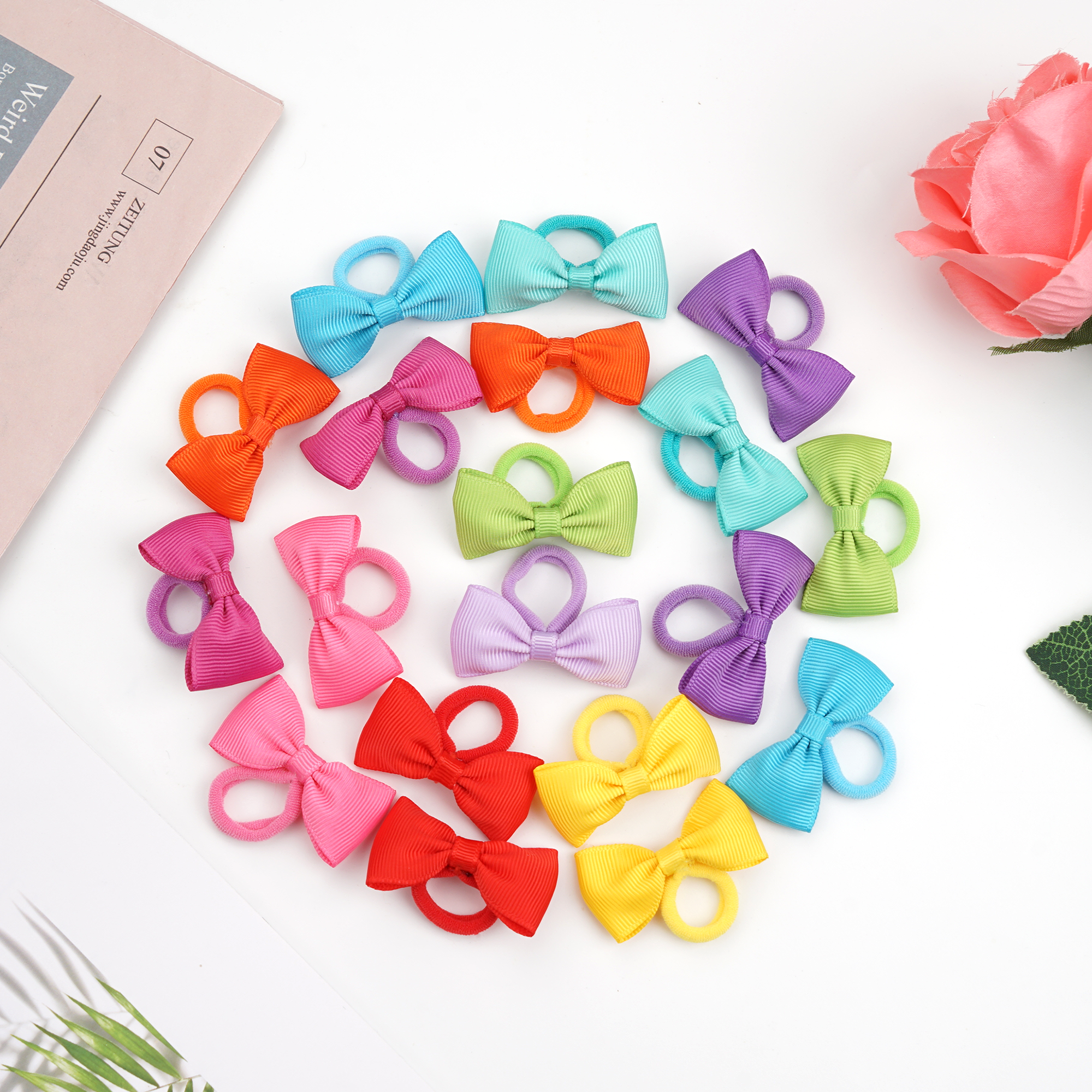 40/60/80 Baby Girls Hair Ties  - Ribbon Bow Gift avaliação e preço