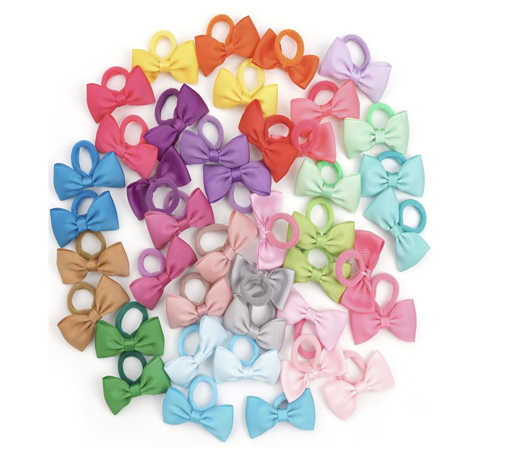 40/60/80 Baby Girls Hair Ties  - Ribbon Bow Gift avaliação e preço