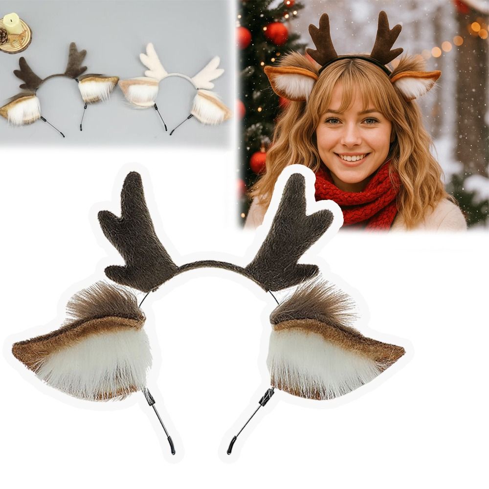 Unisex Deer Ears Reindeer Antl - Reindeer Antlers Headband avaliação e preço