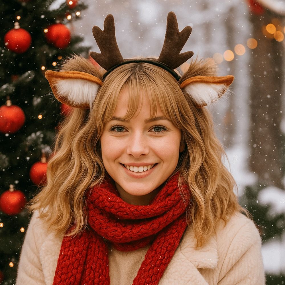 Unisex Deer Ears Reindeer Antl - Reindeer Antlers Headband avaliação e preço