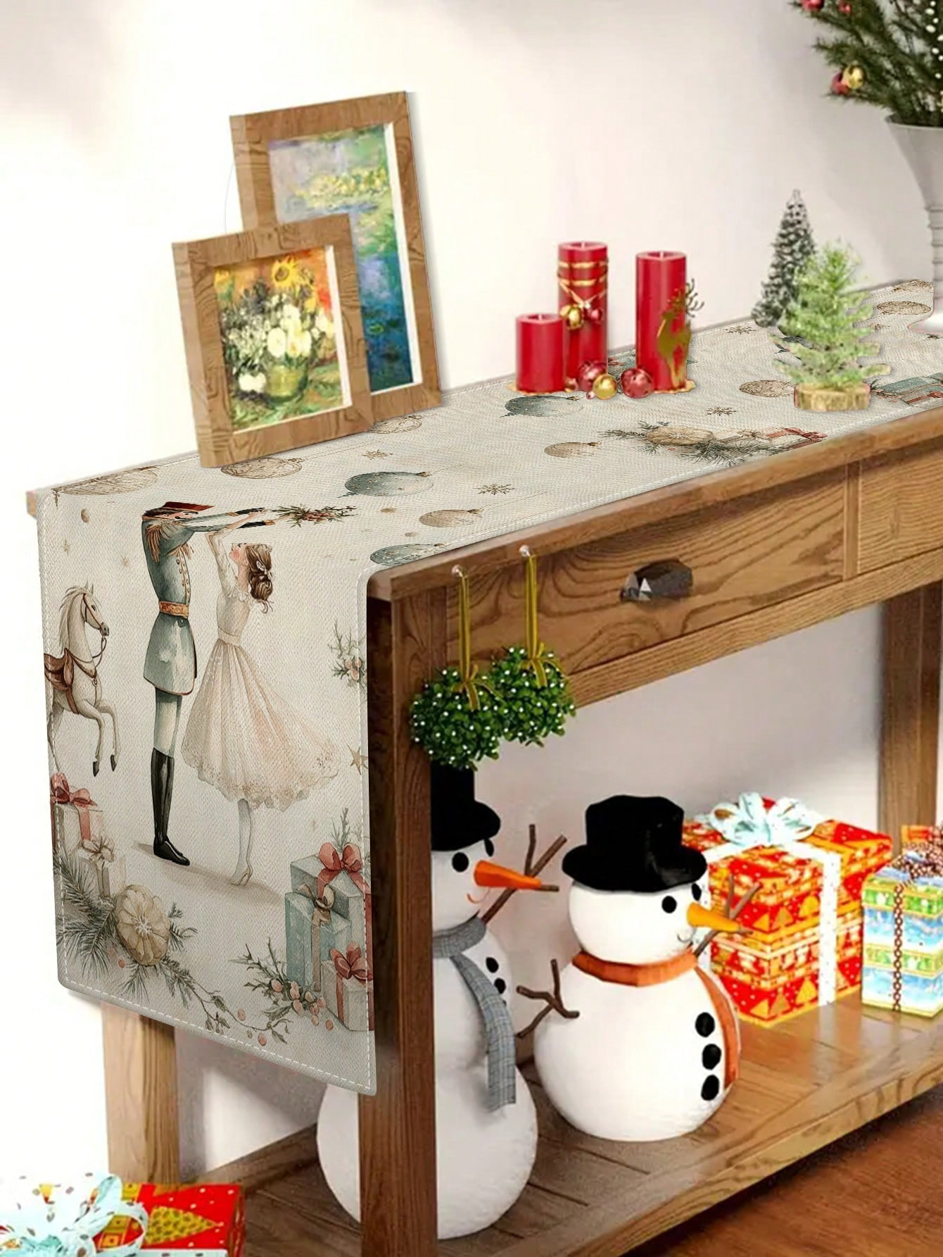 1pc Christmas Nutcracker & Bal - Christmas Table Runner avaliação e preço