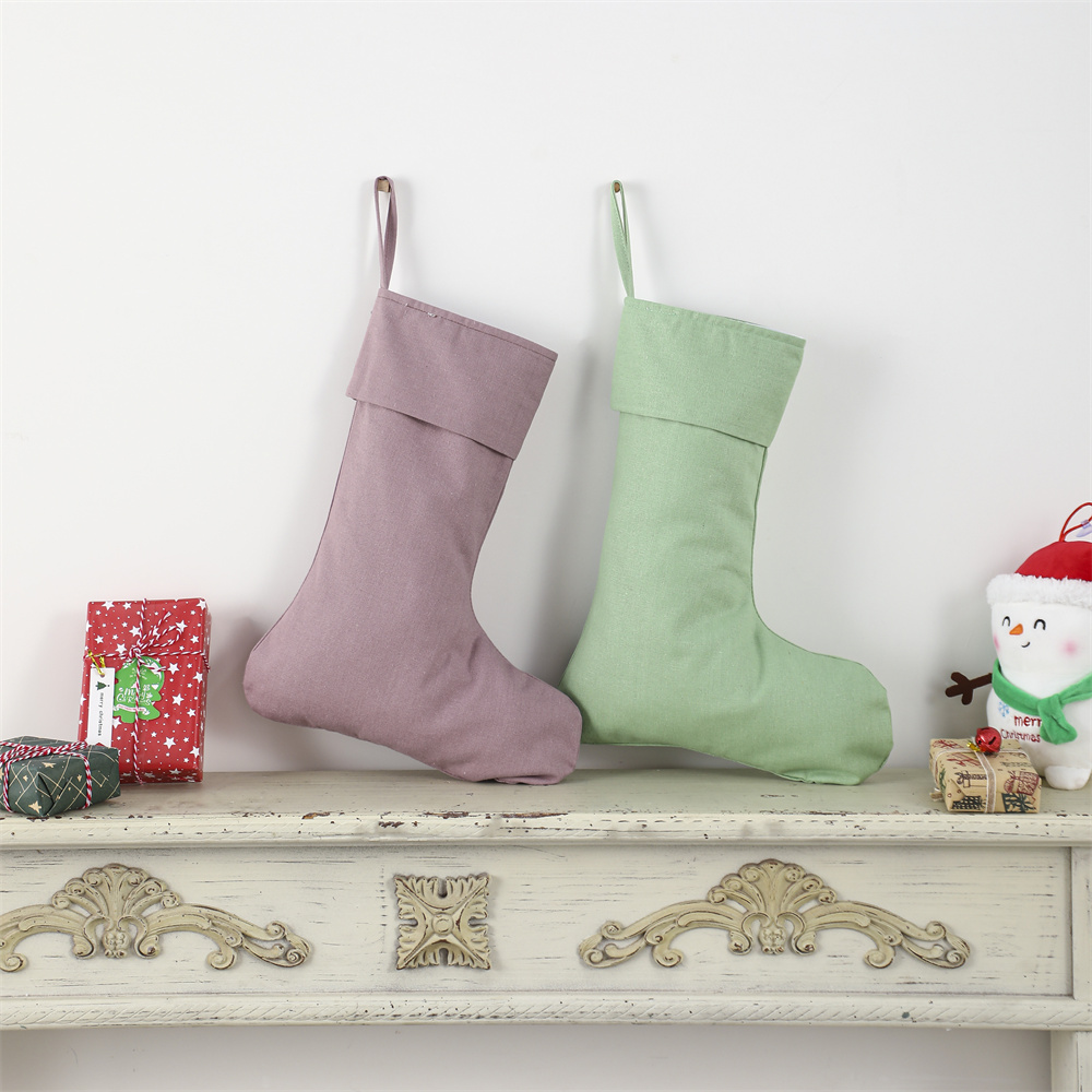 Linen Christmas Stocking Xmas  - Christmas Stocking Hanging avaliação e preço
