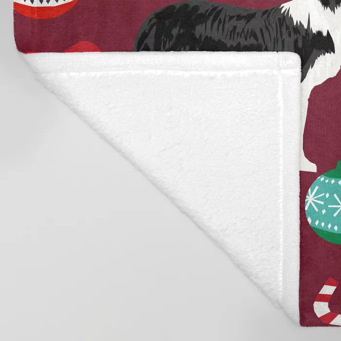 Border Collie Christmas Stocki - Christmas Throw Blanket avaliação e preço