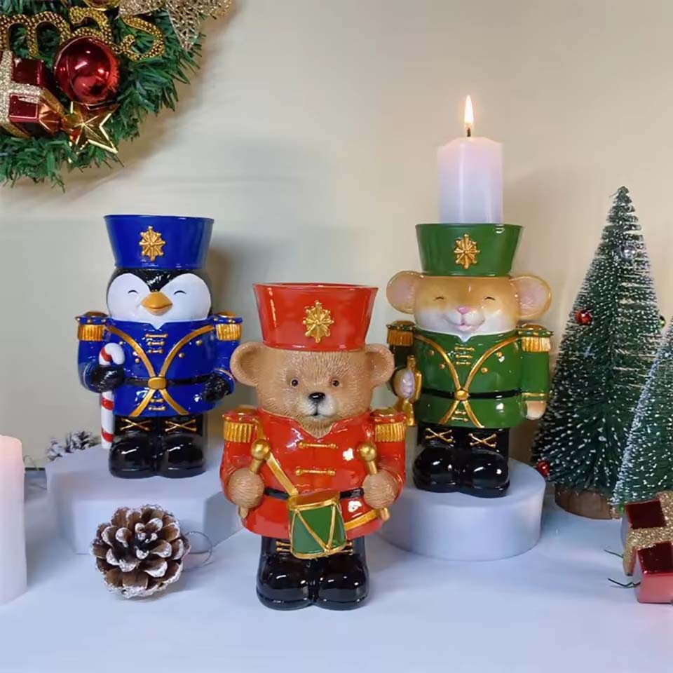 New Resin Nutcracker Candlesti - Nutcracker Figurine avaliação e preço
