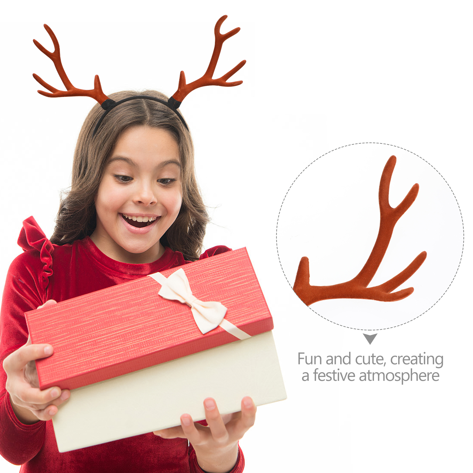 1pc Lovely Christmas Antler Ha - Reindeer Antlers Headband avaliação e preço