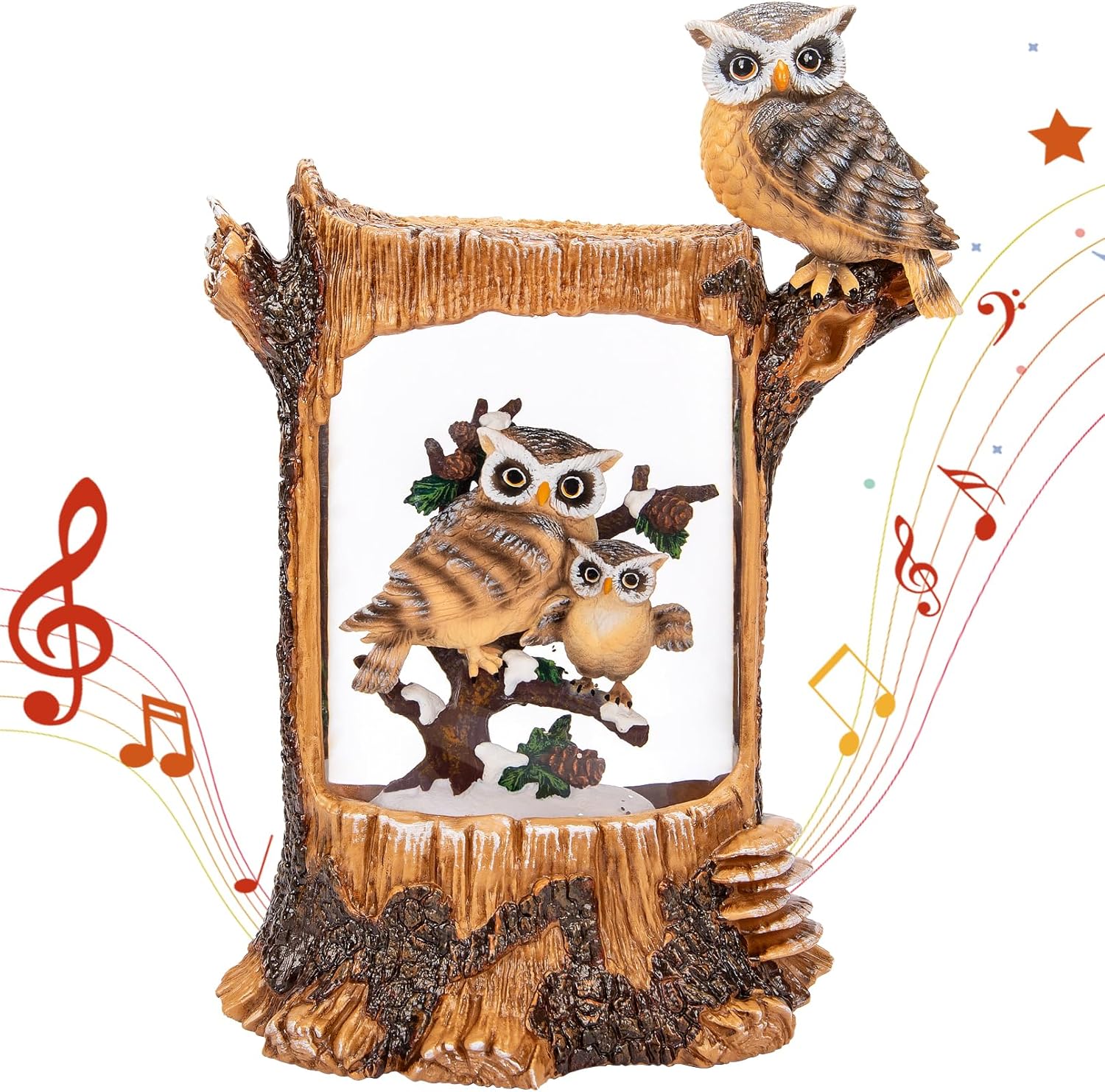 Christmas Owl Family Snow Glob - Snow Globe Musical avaliação e preço