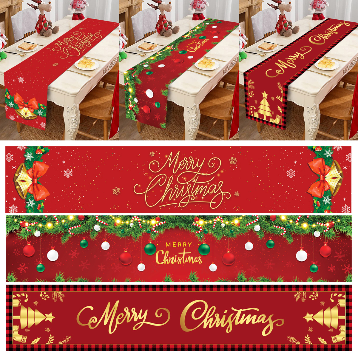 Christmas Table Runner Merry C - Christmas Table Runner avaliação e preço