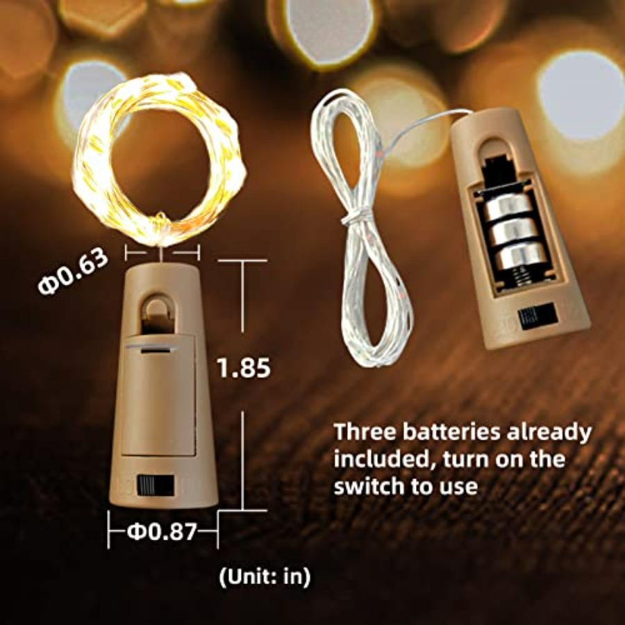 Wine Bottle Lights with Cork,  - Led Fairy String Lights avaliação e preço