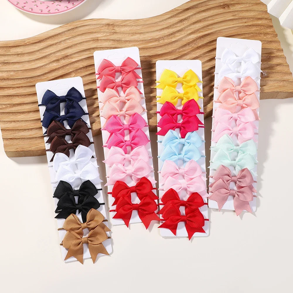 10Pcs Bows Elastic Hair rubber - Ribbon Bow Gift avaliação e preço