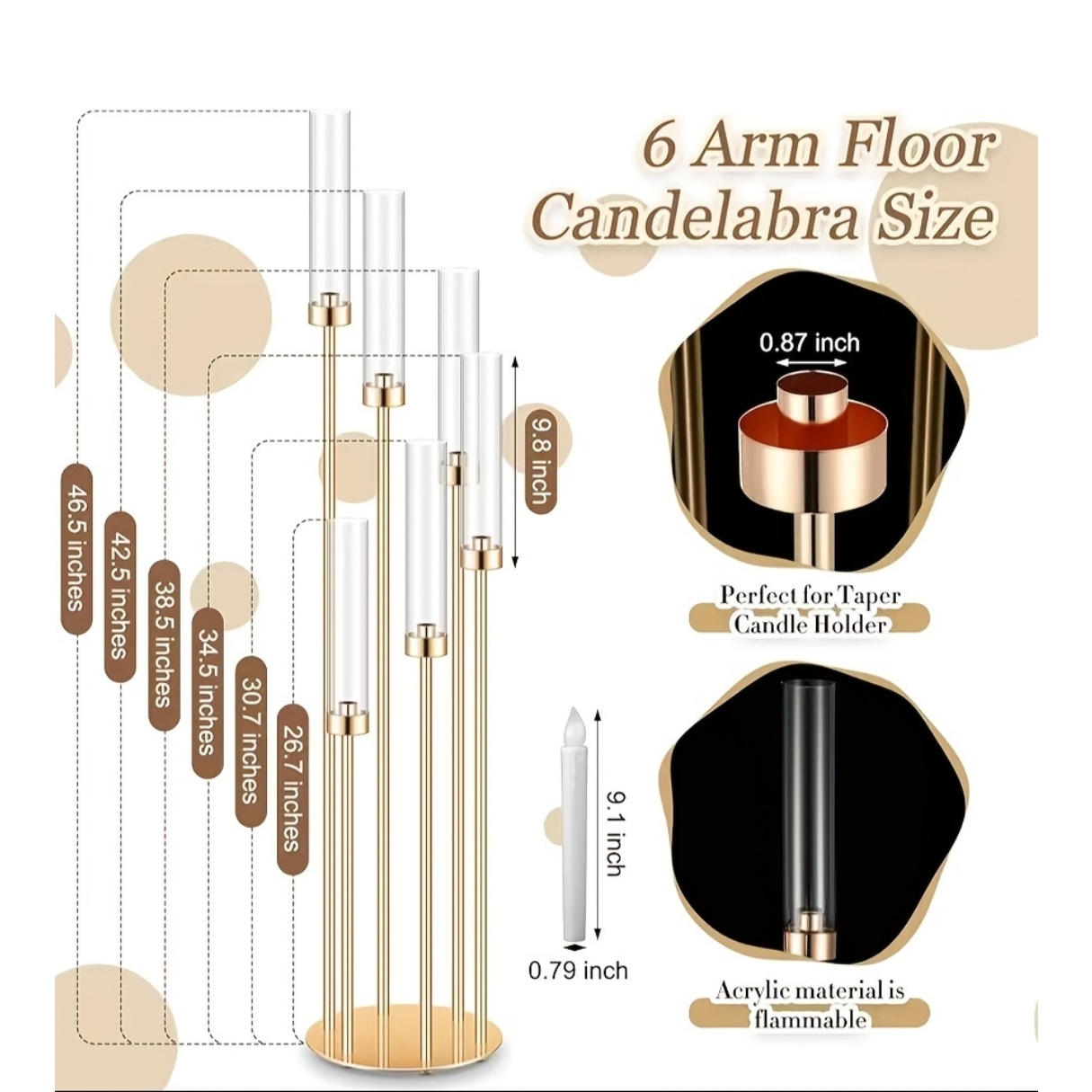2 Sets Floor Candelabra 6 Arms - Holiday Candle Set avaliação e preço