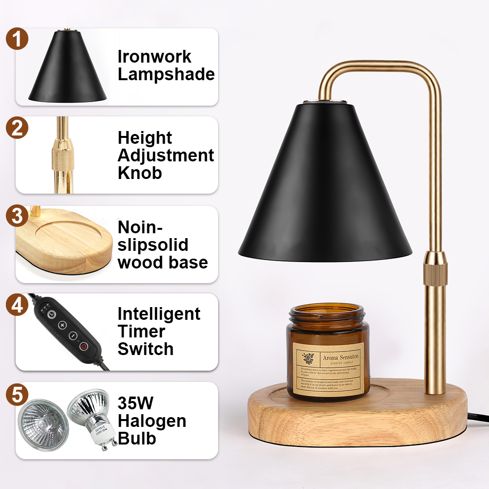 Black Candle Warmer Lamp with  - Holiday Candle Set avaliação e preço