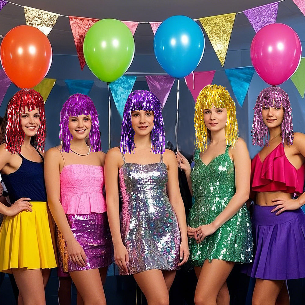 Cosplay Disco Wig Foil Tinsel  - Tinsel Garland Decoration avaliação e preço
