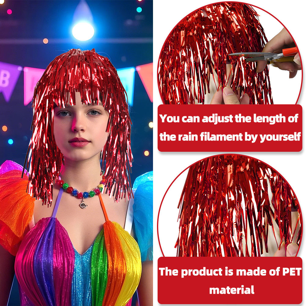 Cosplay Disco Wig Foil Tinsel  - Tinsel Garland Decoration avaliação e preço
