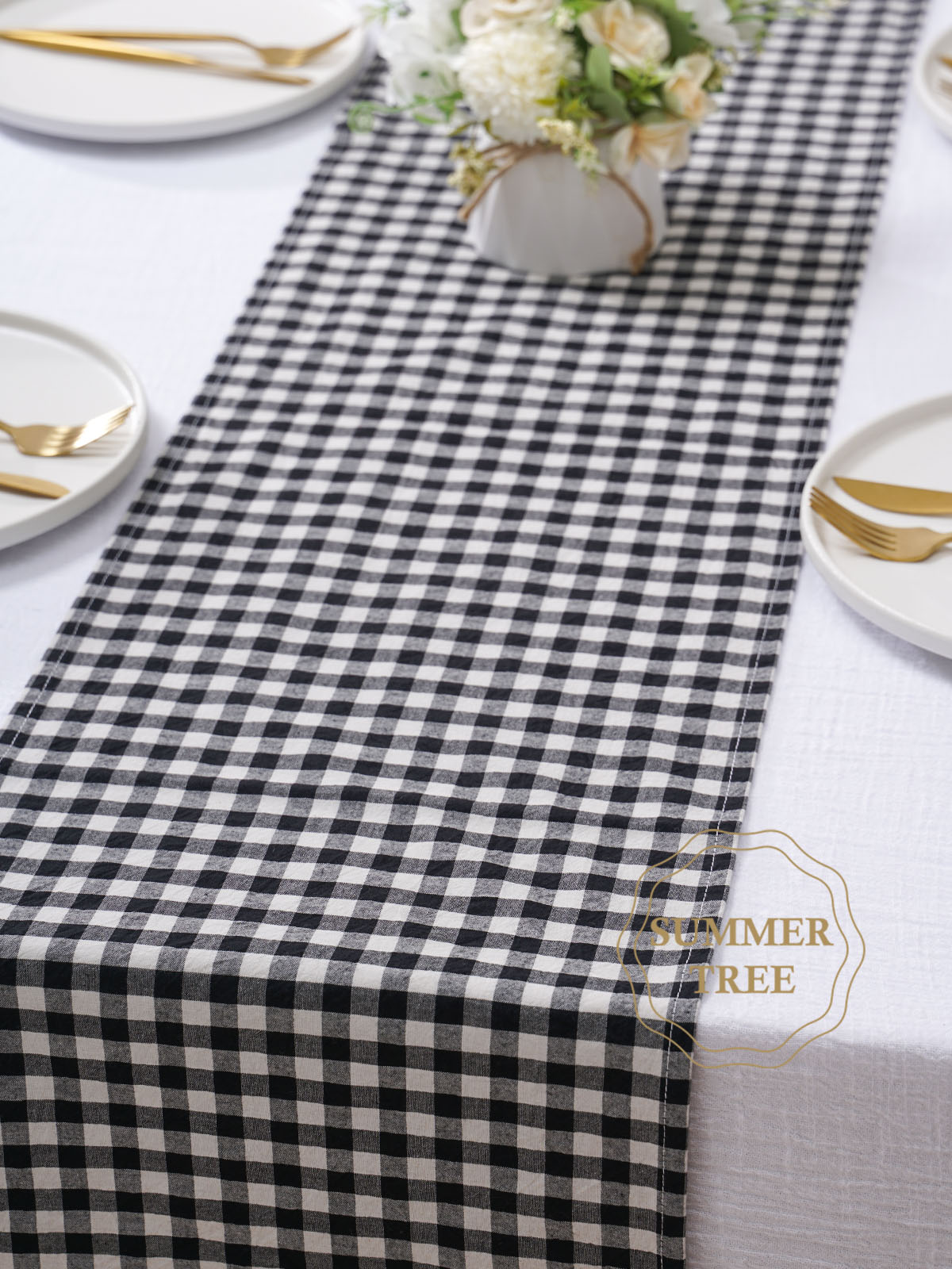 Rustic Plaid Cotton Table Runn - Christmas Throw Blanket avaliação e preço