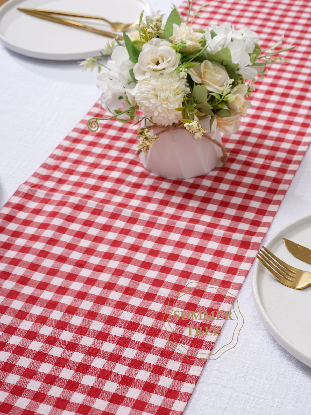 Rustic Plaid Cotton Table Runn - Christmas Throw Blanket avaliação e preço