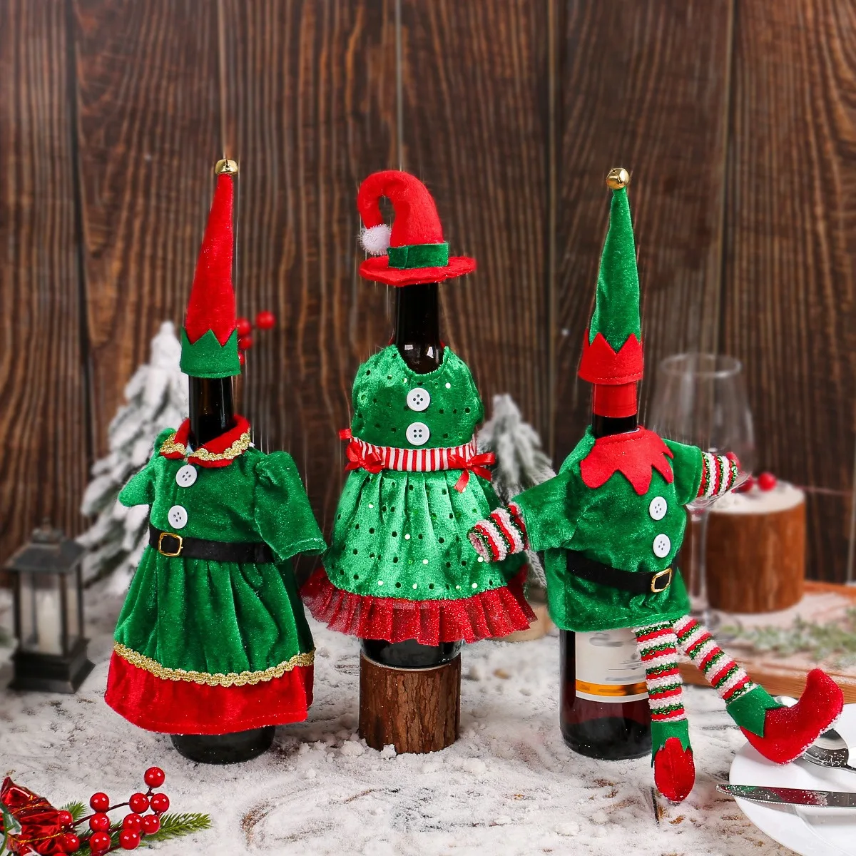 Christmas Cute Elf Wine Bottle - Elf Costume Christmas avaliação e preço