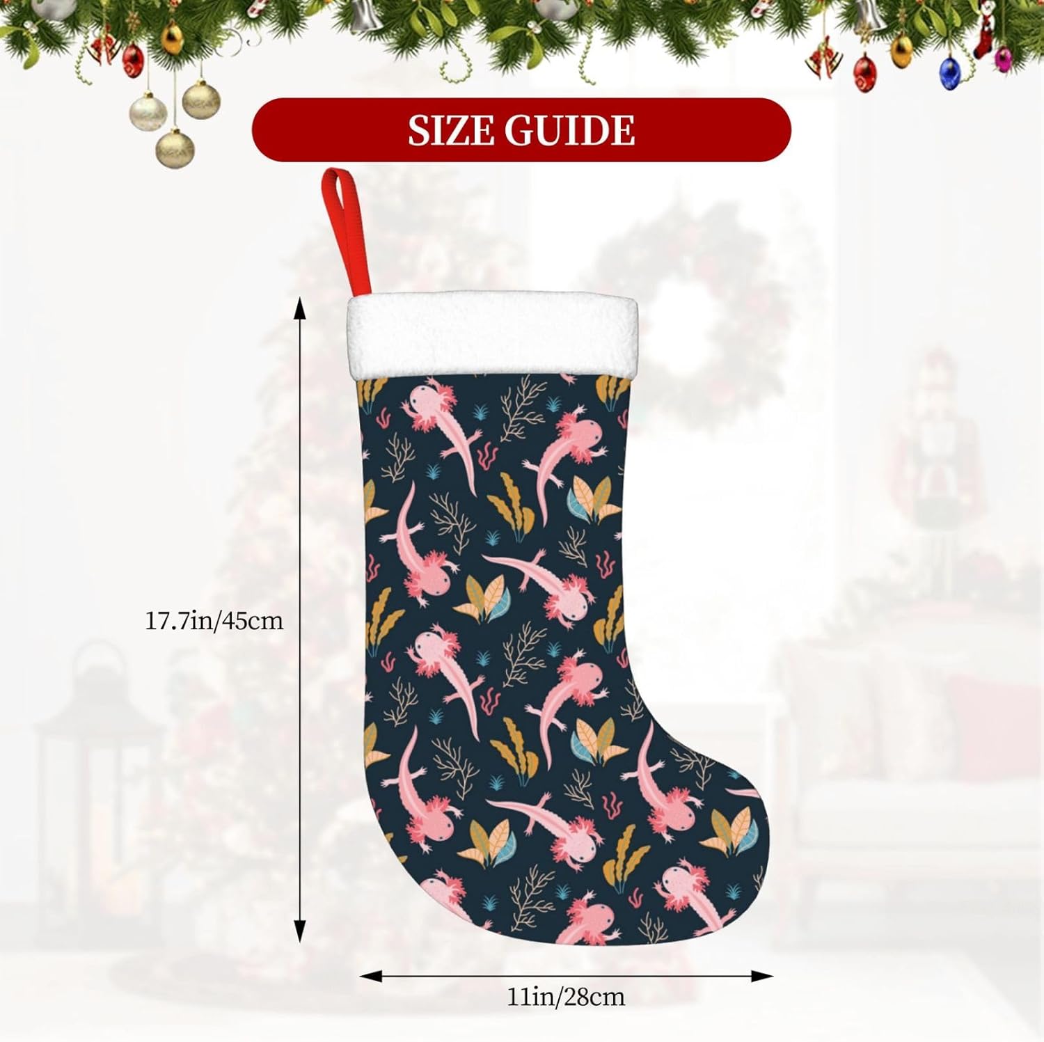 Cute Axolotl Christmas Stockin - Christmas Stocking Hanging avaliação e preço