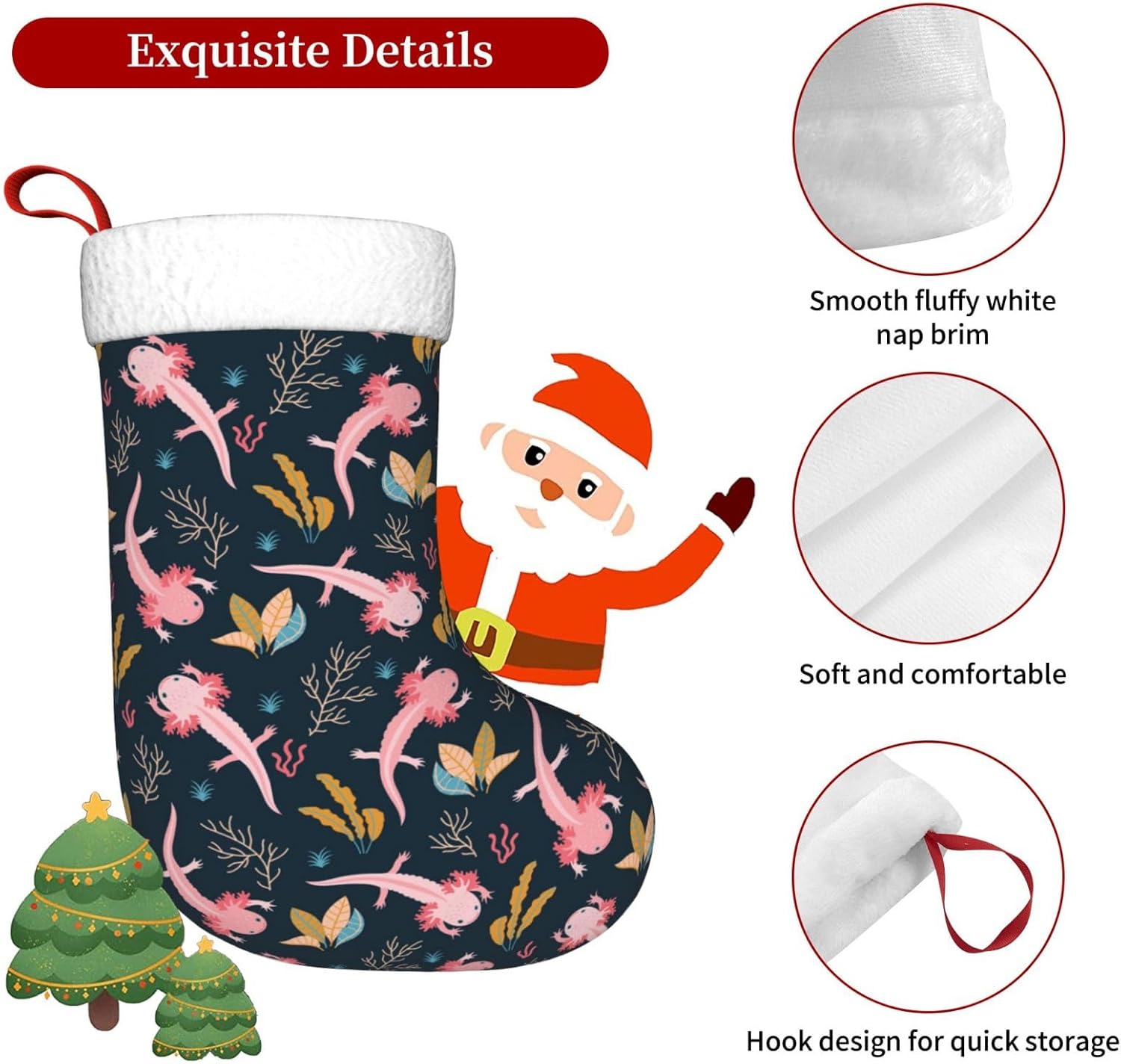 Cute Axolotl Christmas Stockin - Christmas Stocking Hanging avaliação e preço
