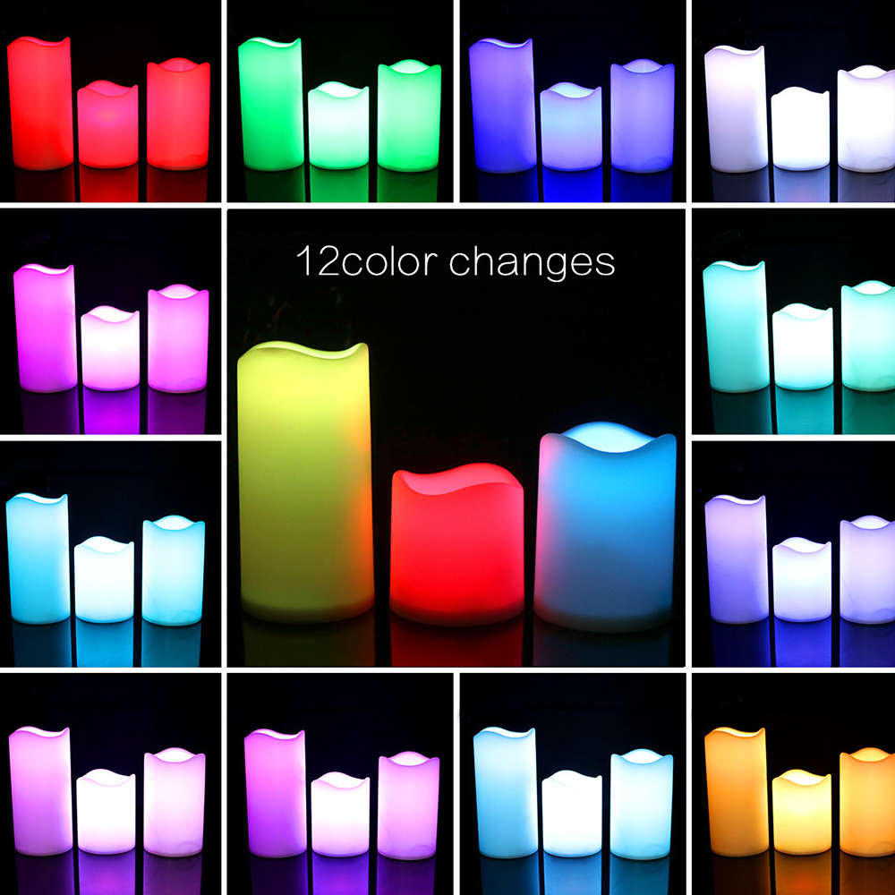 3pcs/ set LED Flameless Flicke - Holiday Candle Set avaliação e preço