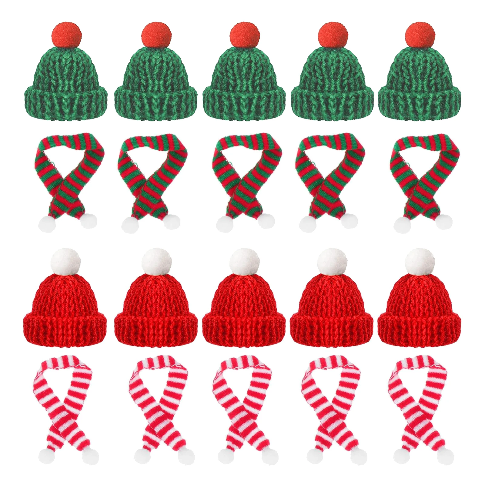 10/20pcs Mini Santa Hat & Scar - Santa Hat Plush avaliação e preço