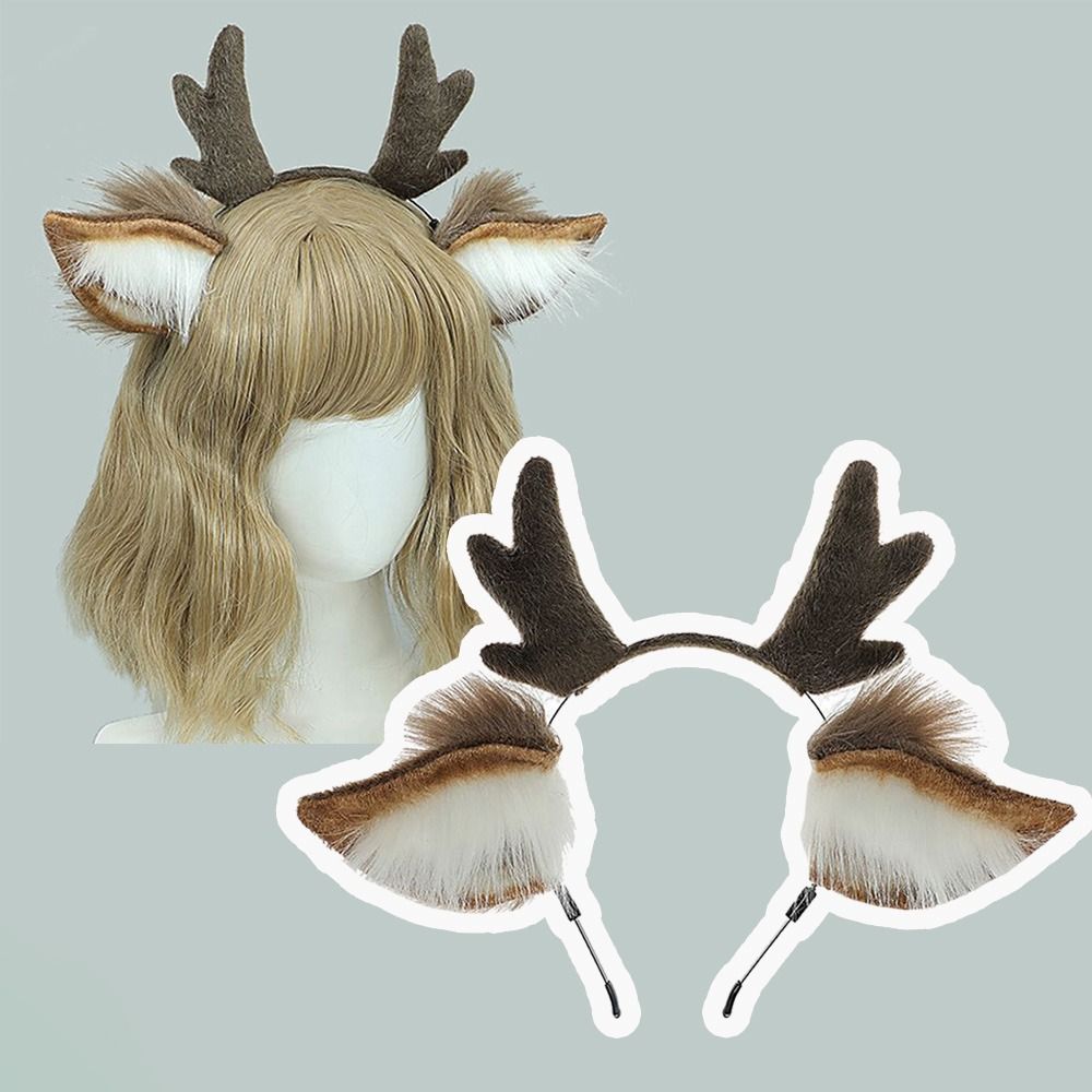 Deer Ears Reindeer Antler Head - Reindeer Antlers Headband avaliação e preço