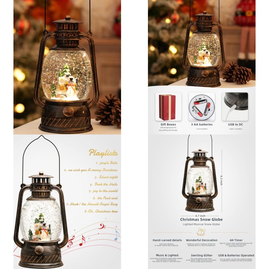 Christmas Decorations Snow Glo - Snow Globe Musical avaliação e preço