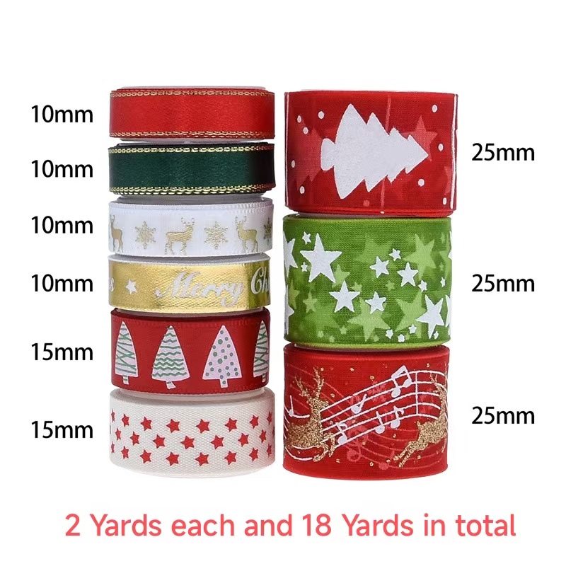 9pcs Christmas Ribbons Set Fes - Gift Box Wrap Set avaliação e preço