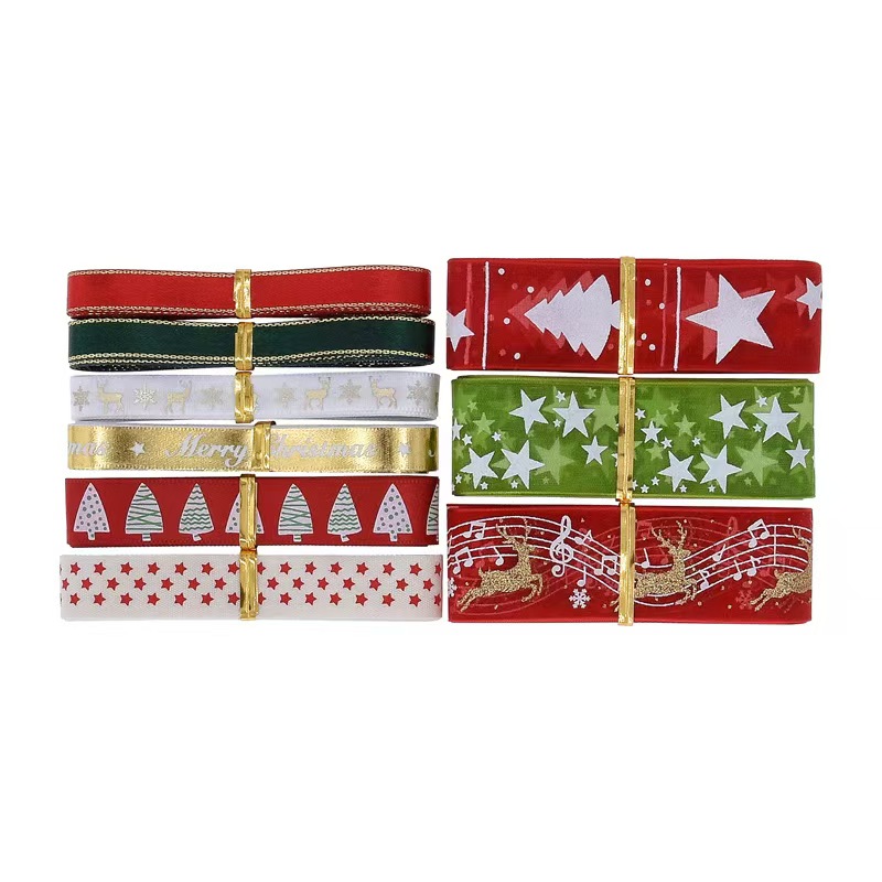 9pcs Christmas Ribbons Set Fes - Gift Box Wrap Set avaliação e preço