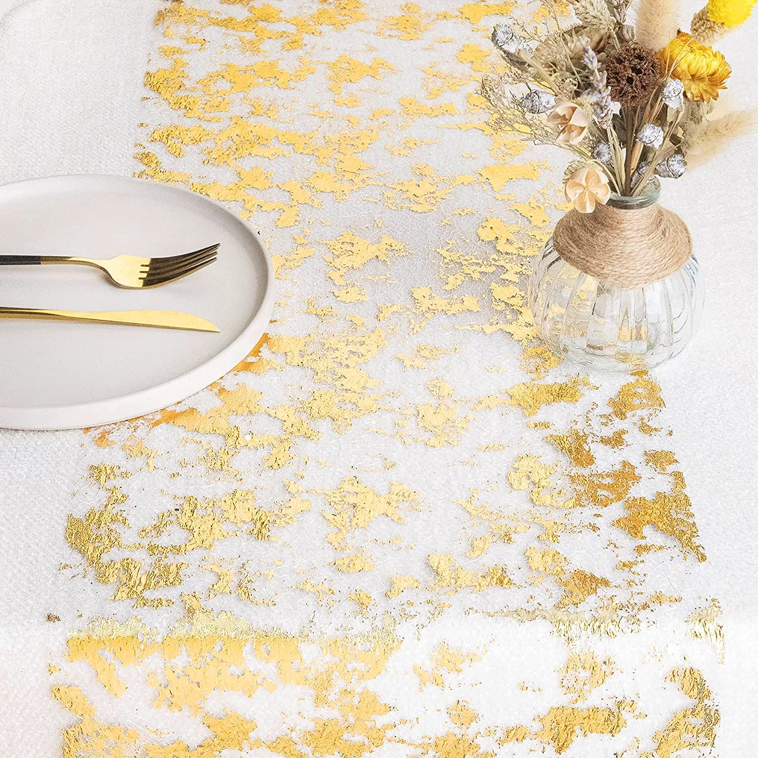 Sparkle Metallic Gold Thin Tab - Christmas Table Runner avaliação e preço