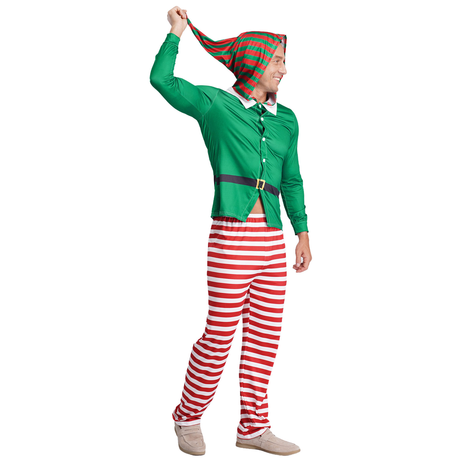 Mens Christmas Elf Pajamas Par - Elf Costume Christmas avaliação e preço