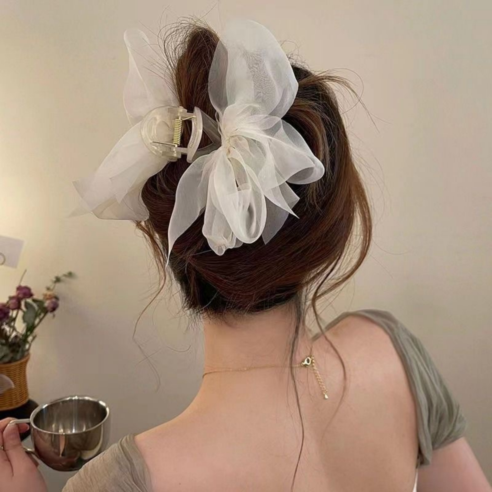1PCFashion Mesh Tulle Large Bo - Ribbon Bow Gift avaliação e preço