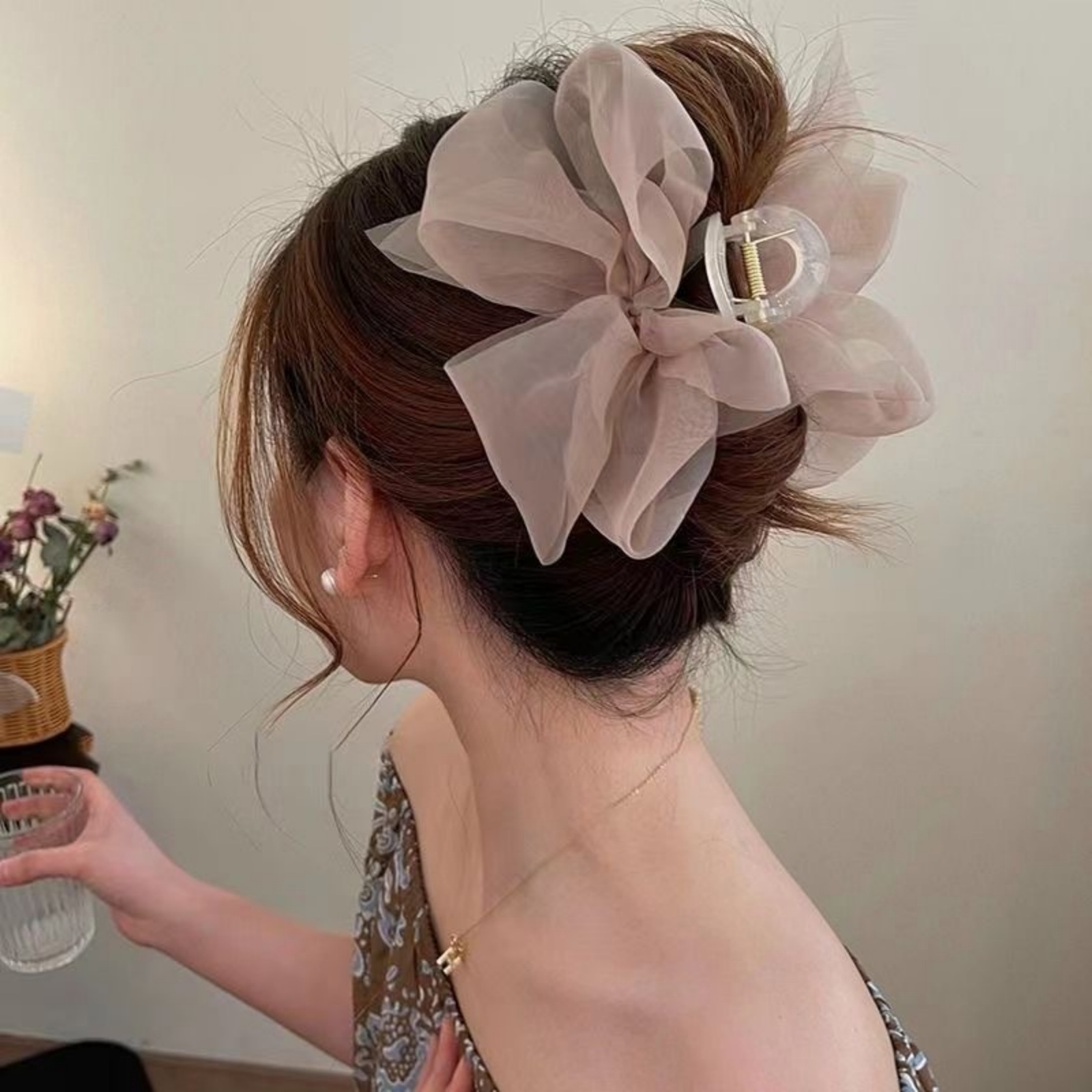 1PCFashion Mesh Tulle Large Bo - Ribbon Bow Gift avaliação e preço