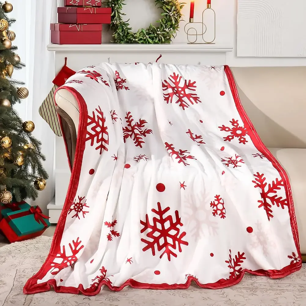 Red Snowflake Blanket Super So - Christmas Throw Blanket avaliação e preço