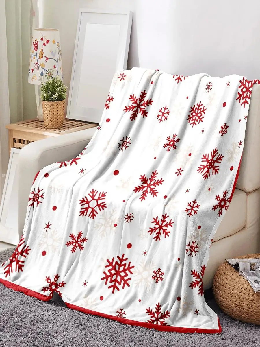 Red Snowflake Blanket Super So - Christmas Throw Blanket avaliação e preço
