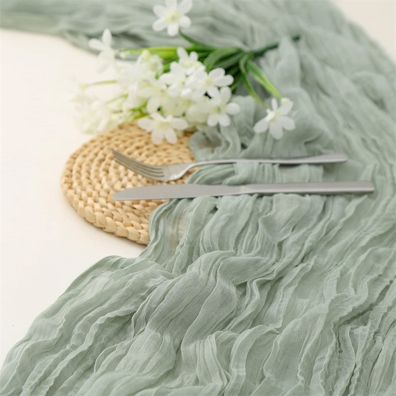 Semi-Sheer Gauze Wedding Party - Christmas Table Runner avaliação e preço