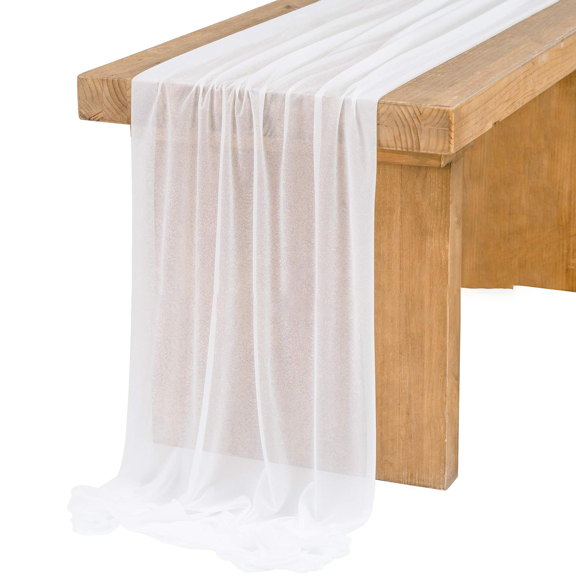 Chiffon White Table Runner Tab - Christmas Table Runner avaliação e preço