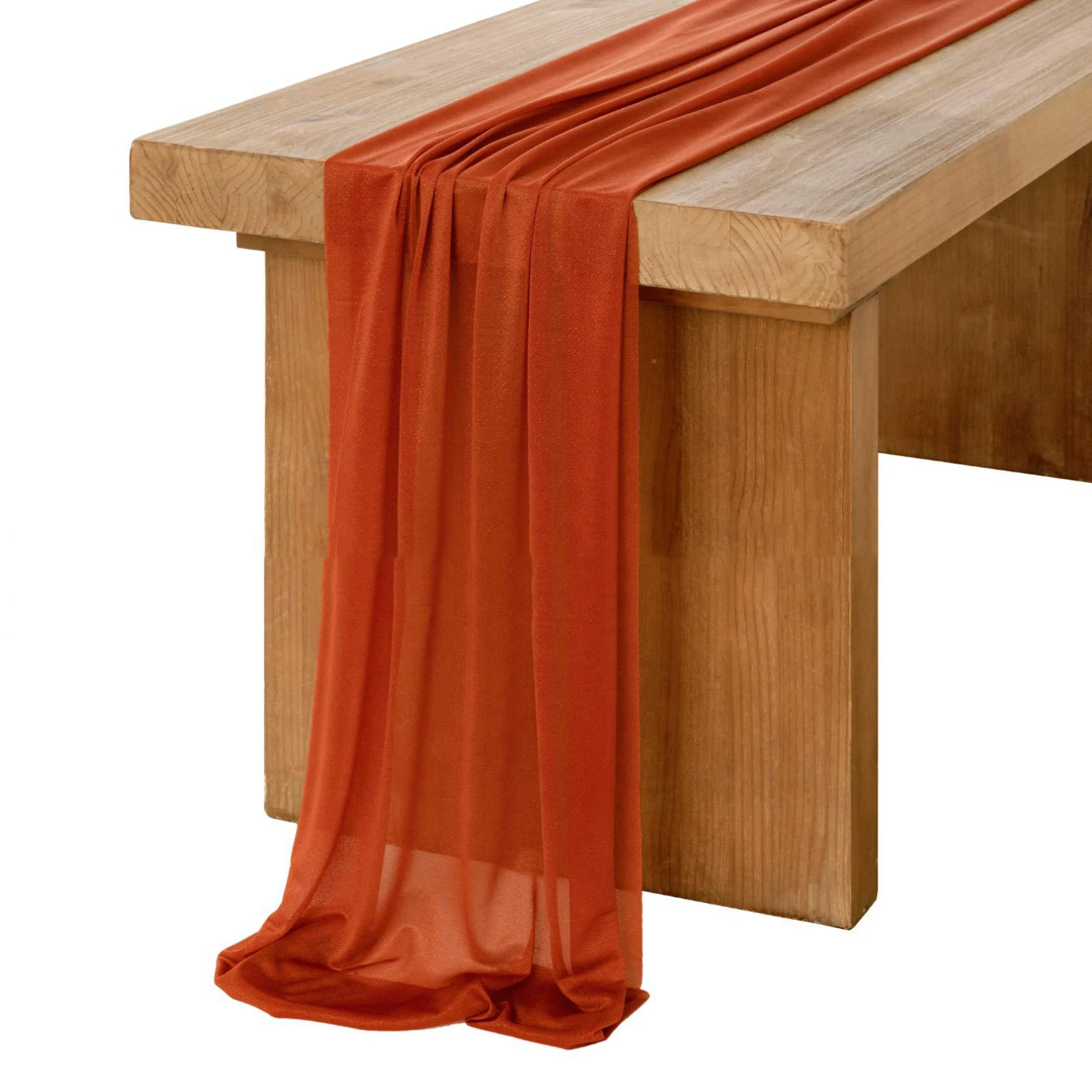 Chiffon White Table Runner Tab - Christmas Table Runner avaliação e preço
