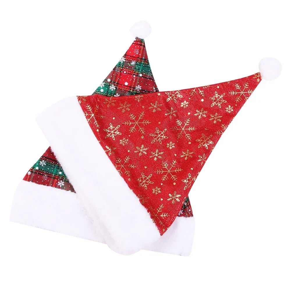 Thick Christmas Hat Red Checke - Santa Hat Plush avaliação e preço