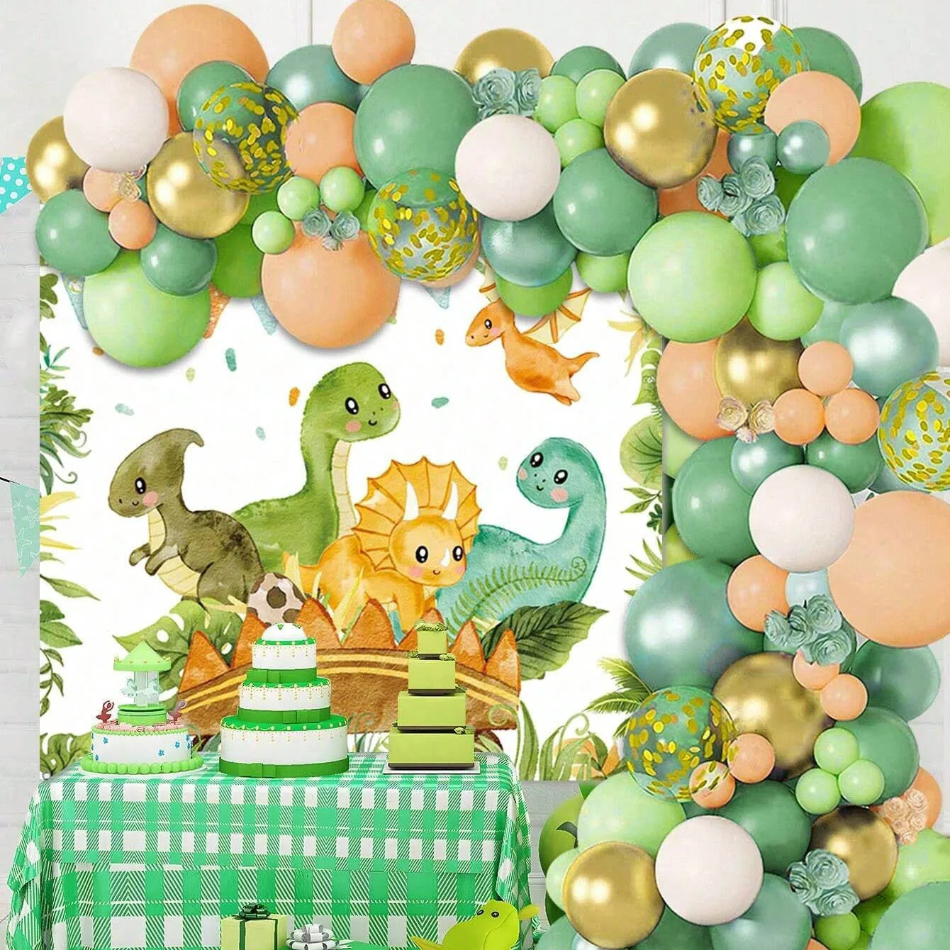 Dinosaur Balloon Set Arch for  - Tinsel Garland Decoration avaliação e preço