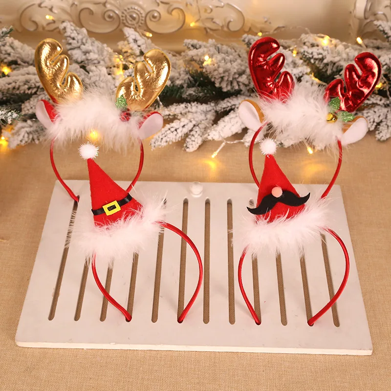 Fashion Christmas Red Bows Hea - Reindeer Antlers Headband avaliação e preço